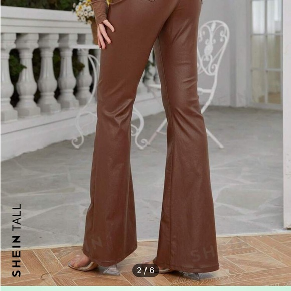 SHEIN Tall Women's Fashion Solid Color Slim Fit Flared Pants - Picture 5 of 7